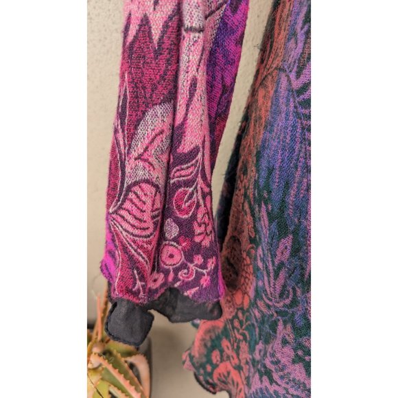 💜Vibrant Bohemian Hooded Coat with Floral Paisley Design - Size M - Picture 8 of 12